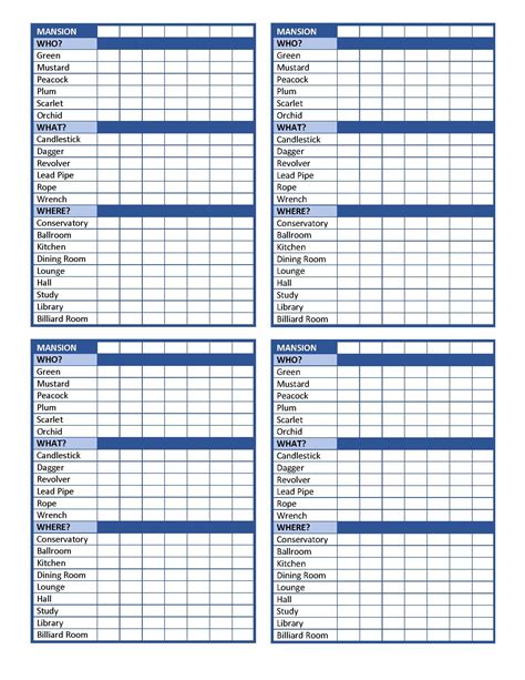 Printable Clue Papers